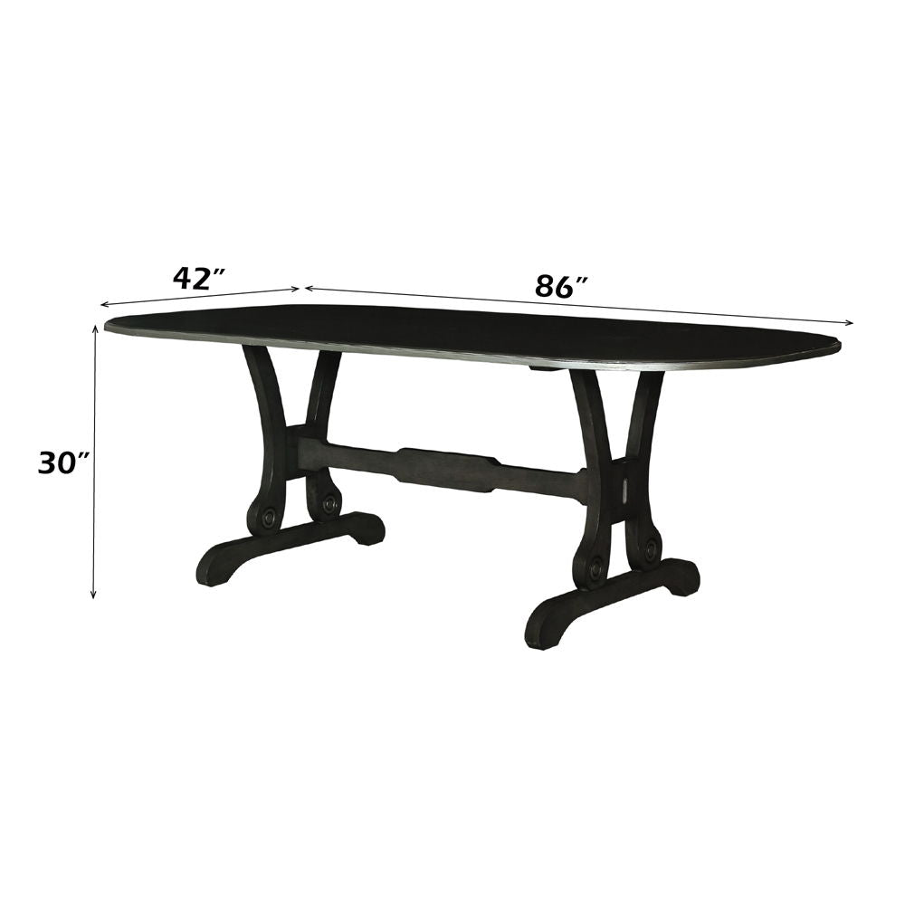 House - Beatrice Dining Table - Charcoal Finish
