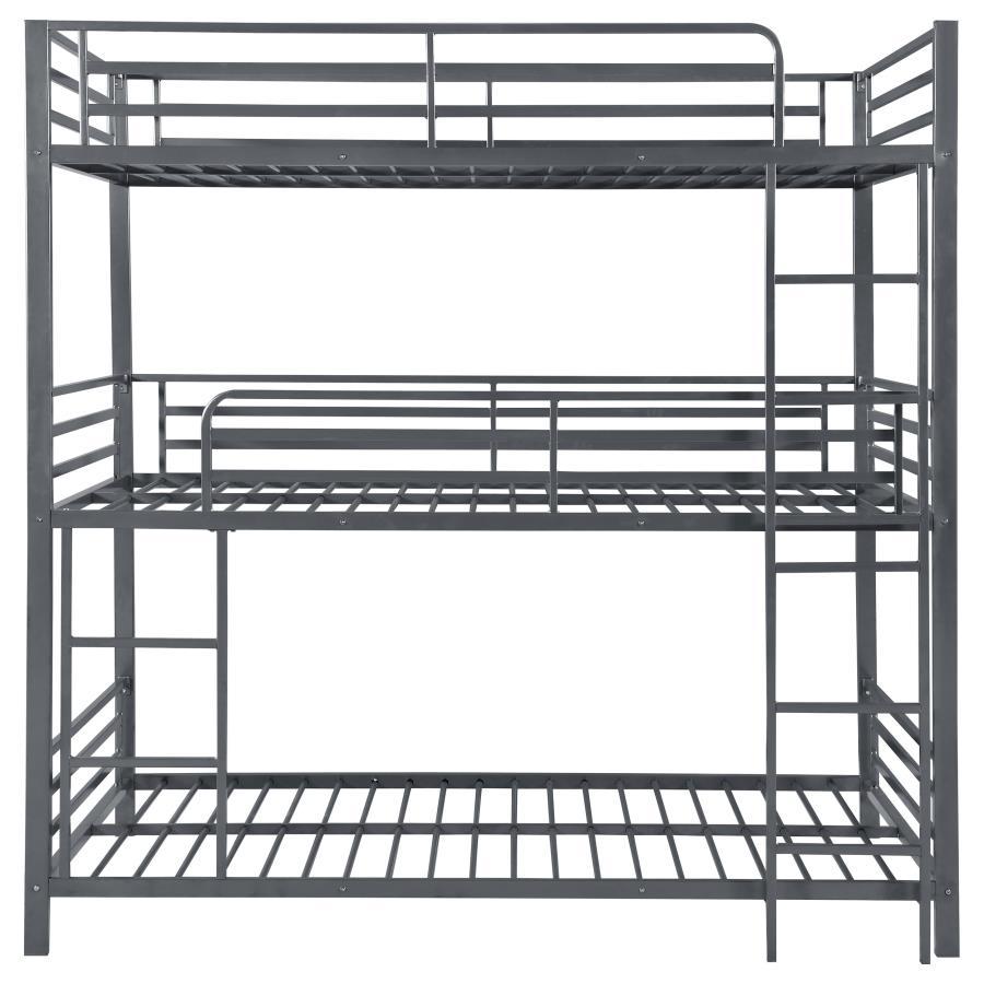 Maynard - Metal Twin Triple Bunk Bed - Gunmetal
