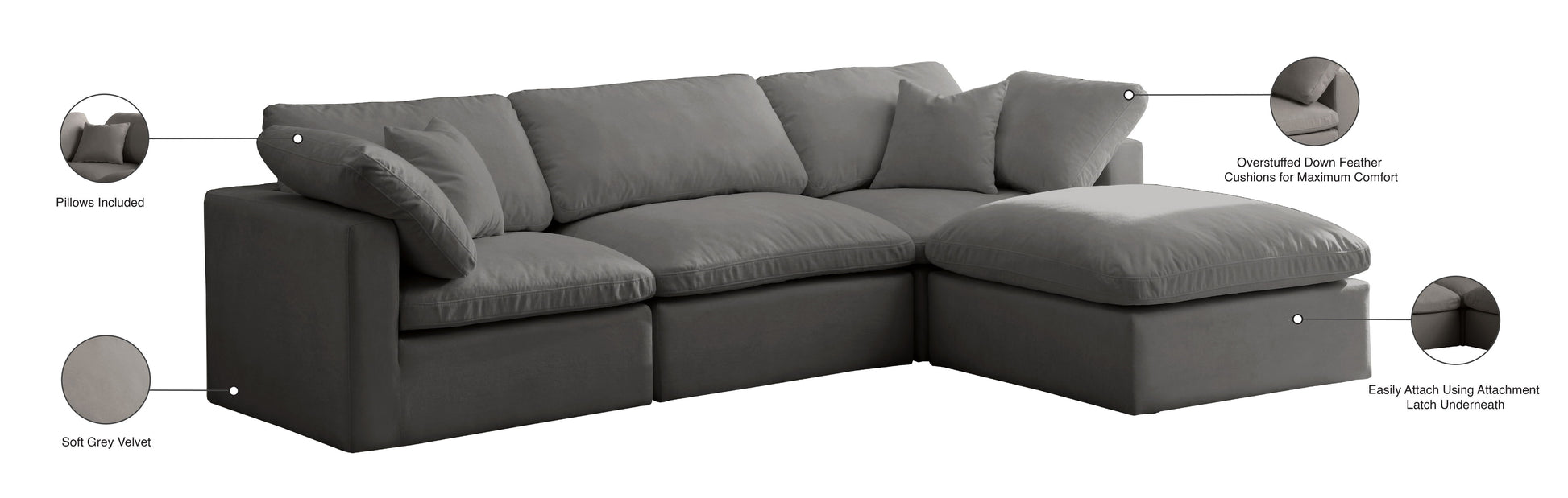 Plush - 4 Piece Modular Sectional