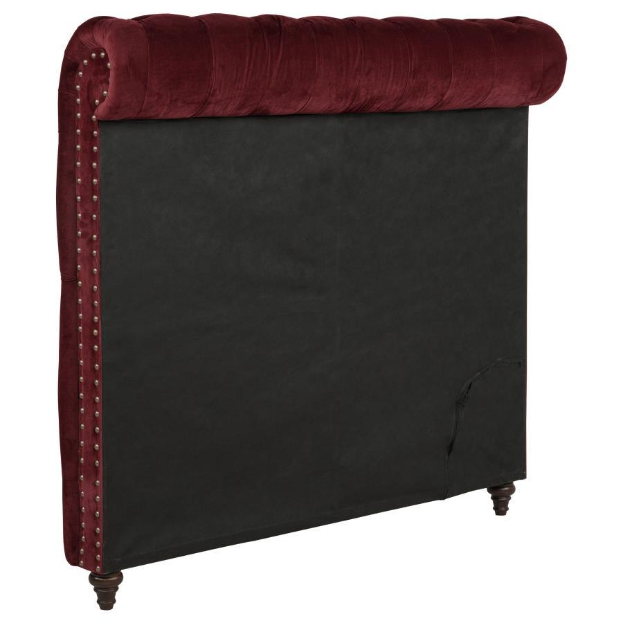 Devon - Upholstered Queen Headboard - Wine Red