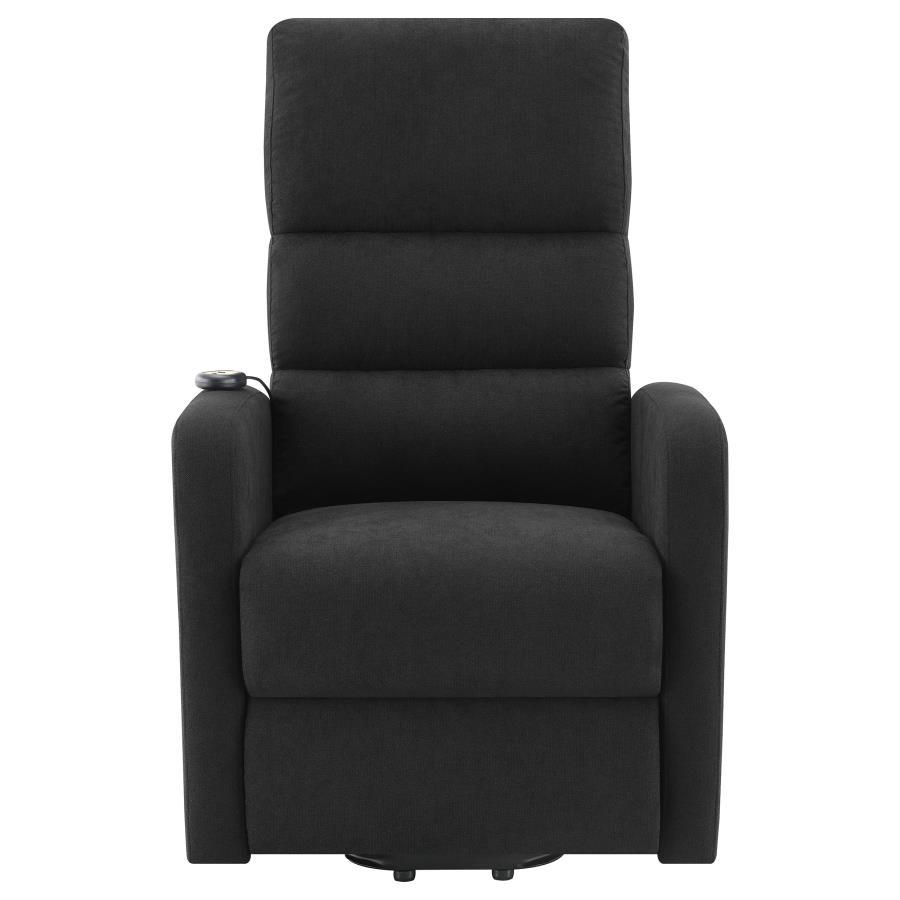 Amsdell - Upholstered Power Lift Recliner With Remote - Black