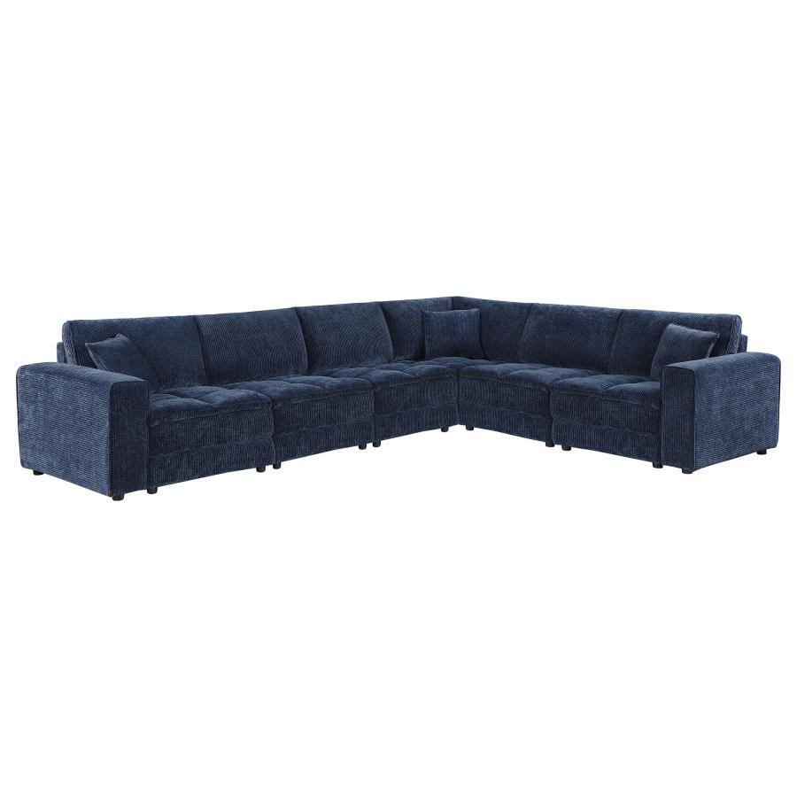 Atlantic - 6 Piece Upholstered Modular Sectional Sofa - Blue