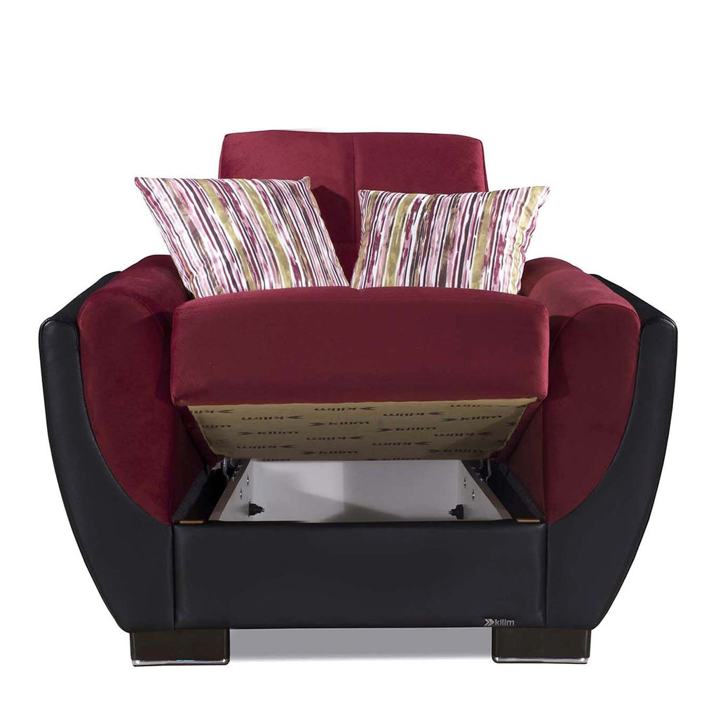 Ottomanson Armada Air - Upholstered Convertible Armchair With Storage - Microfiber