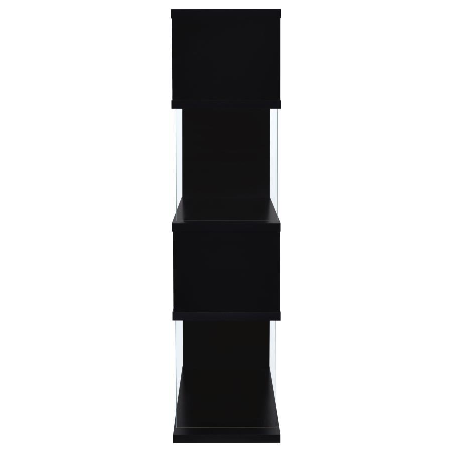 Emelle - 4-Shelf Glass Panel Bookshelf