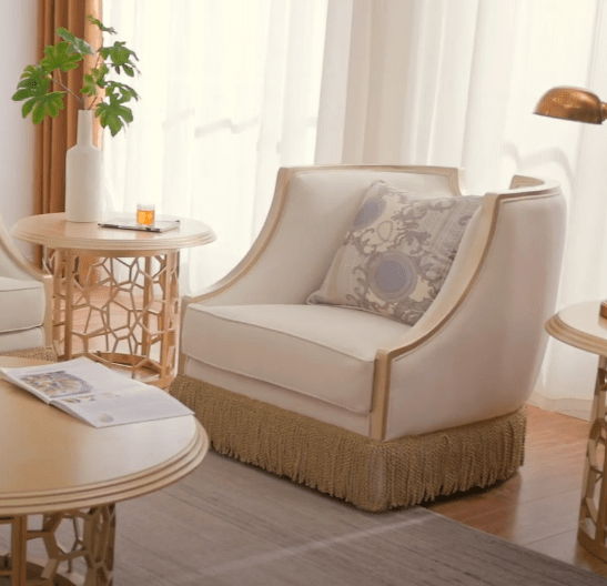 HD-6127 - Chair - Beige / Gold