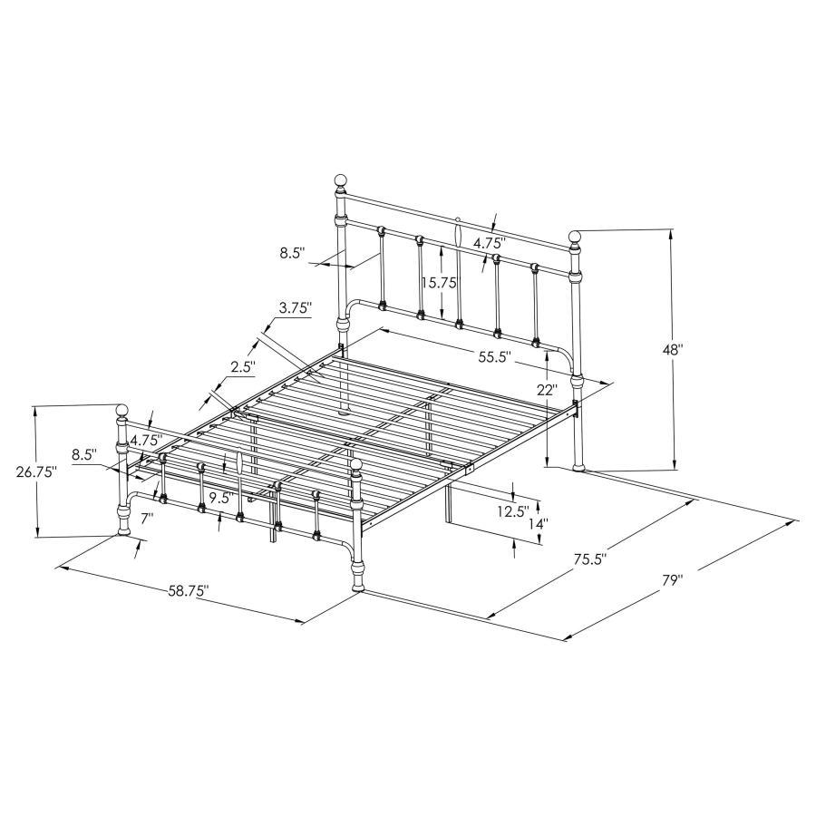 Novak - Metal Open Frame Bed