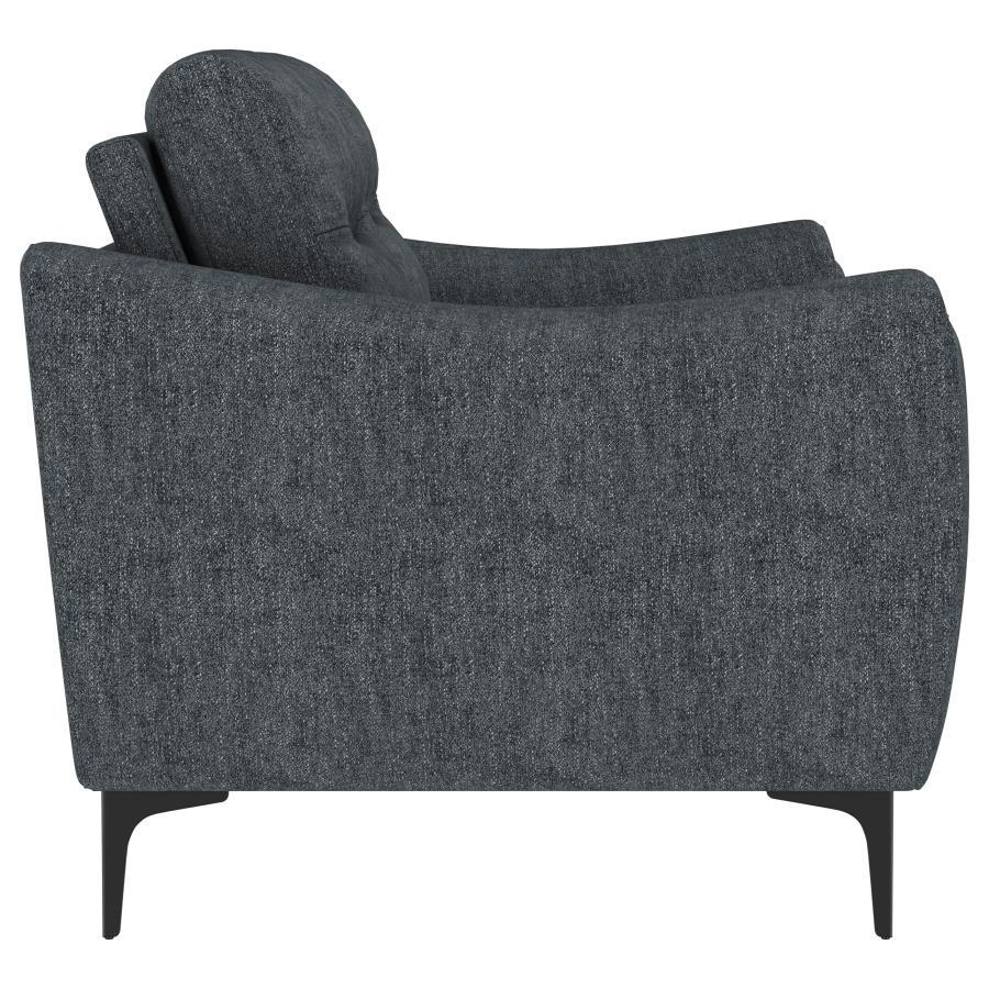 Nolan - 2 Piece Upholstered Sofa Set - Charcoal