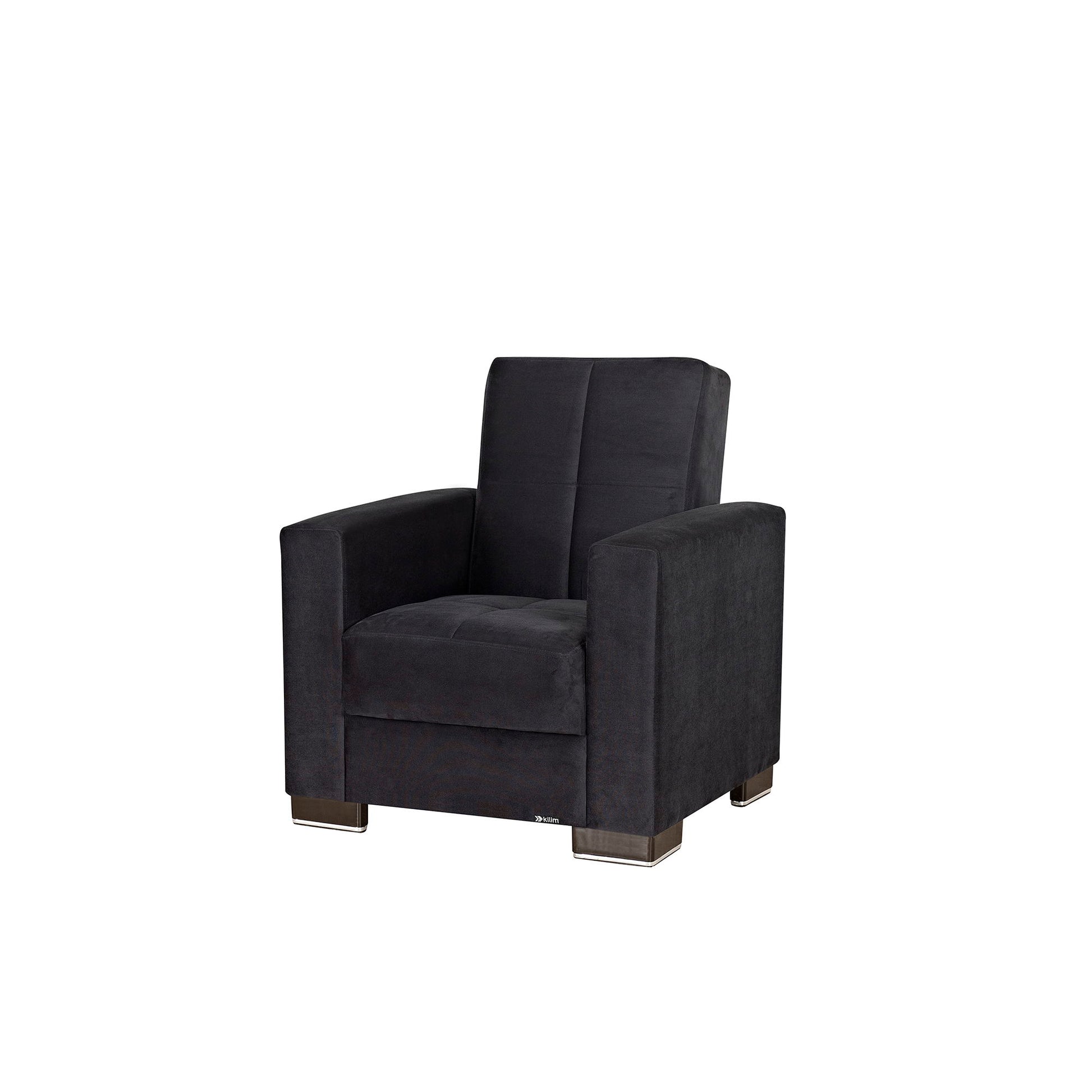 Ottomanson Armada - Upholstered Convertible Armchair With Storage - Microfiber