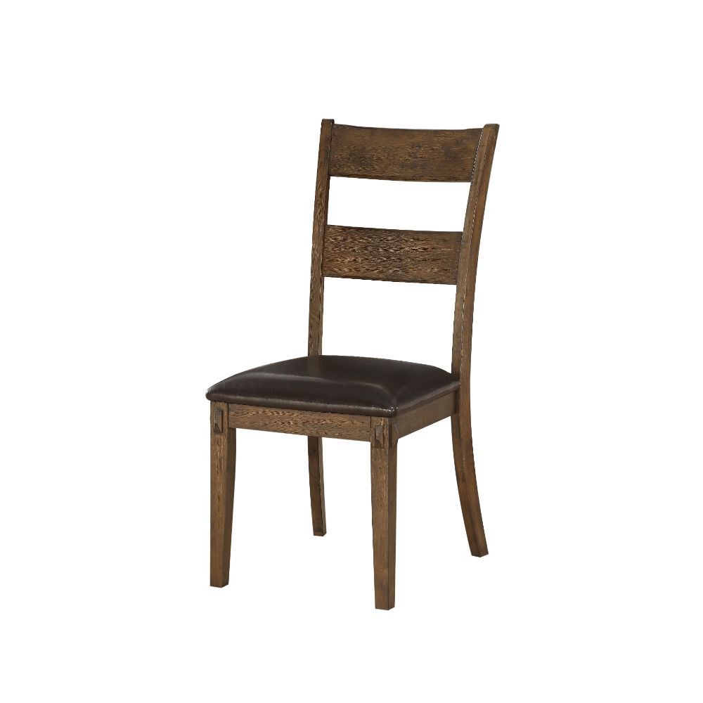Nabirye - Side Chair (Set of 2) - PU & Dark Oak