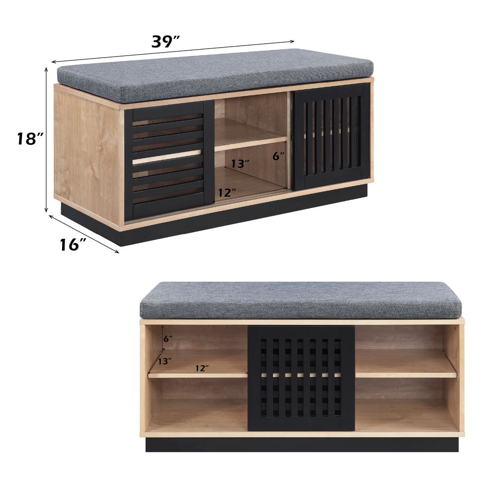 Gamaliel - Bench - Oak & Espresso Finish