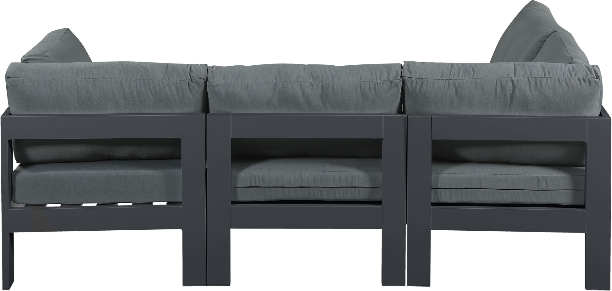 Nizuc - Outdoor Patio 4 Piece Modular Sectional With Gray Frame