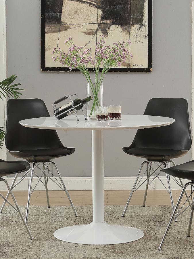 Lowry - Round Wood Top Dining Table - White