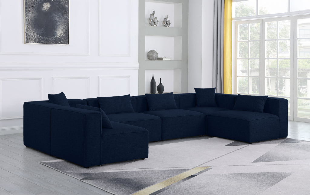 Cube - Linen 6 Piece Modular Armless Sectional