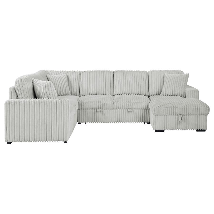 Devonshire - Sleeper Sectional Sofa Storage Chaise - Gray