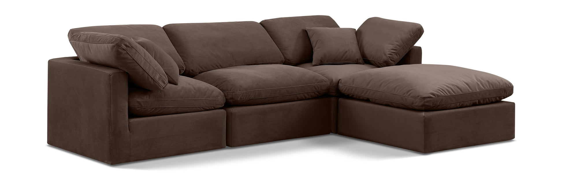 Indulge - Velvet 4 Piece Modular Sectional With Chaise