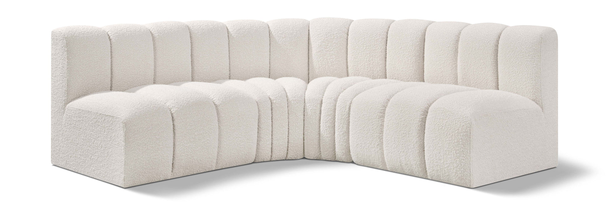 Arc - Boucle Fabric 4 Piece Corner Modular Sofa