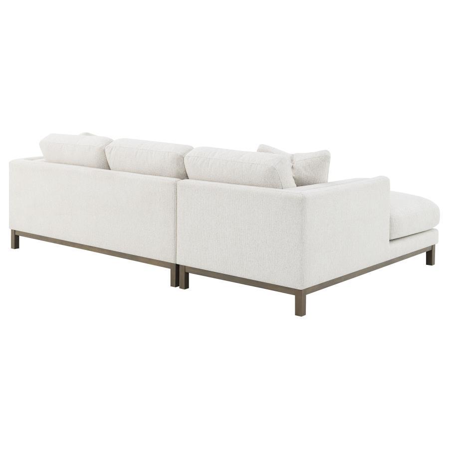 Geneva - Boucle Upholstered Sectional Chaise Sofa - Sand
