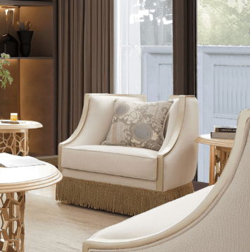 HD-6127 - Chair - Beige / Gold