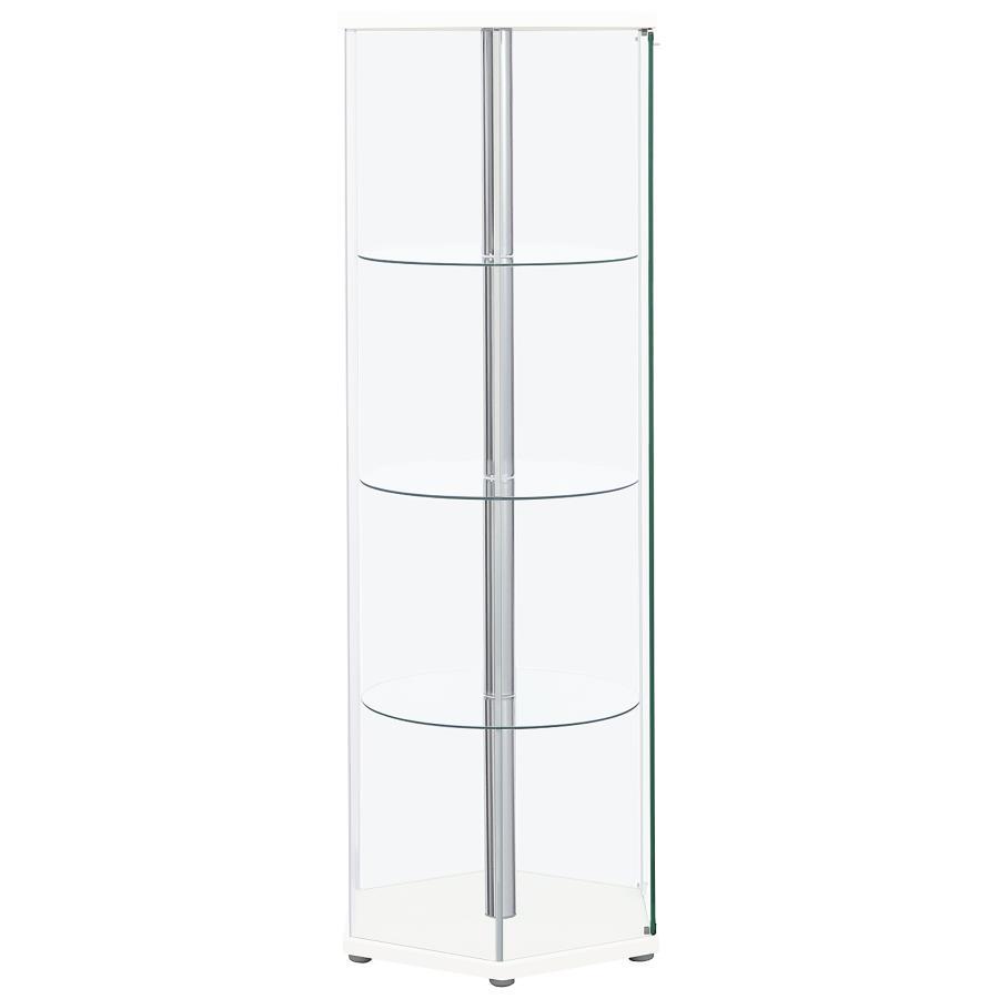 Zahavah - 4-Shelf Hexagonal Clear Glass Curio Cabinet