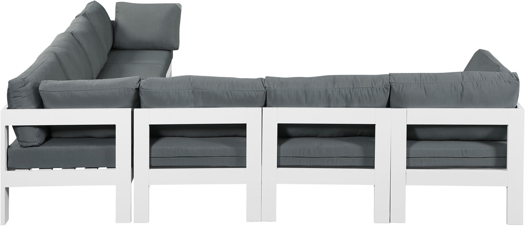 Nizuc - Outdoor Patio 7 Piece Modular Sectional With White Frame