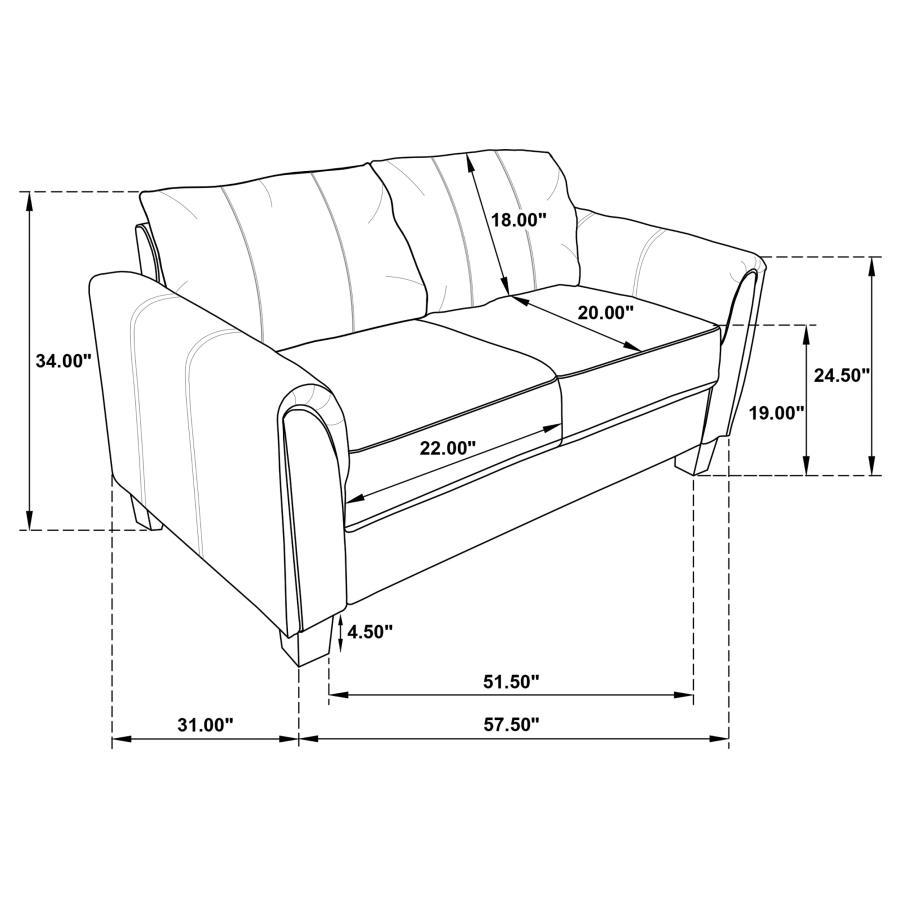 Davis - Upholstered Rolled Arm Sofa
