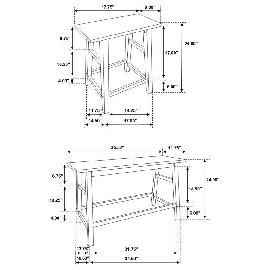 Connie - 4 Piece Counter Height Set - Chestnut And Dark Brown