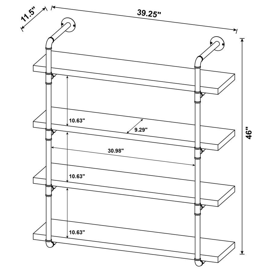 Elmcrest - 4-Shelf Wall Bookshelf
