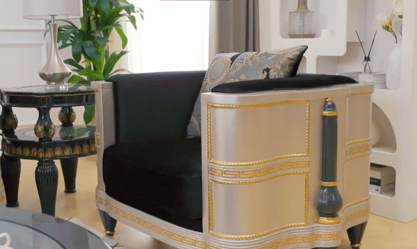 HD-9042 - Chair - Silver / Black / Gold