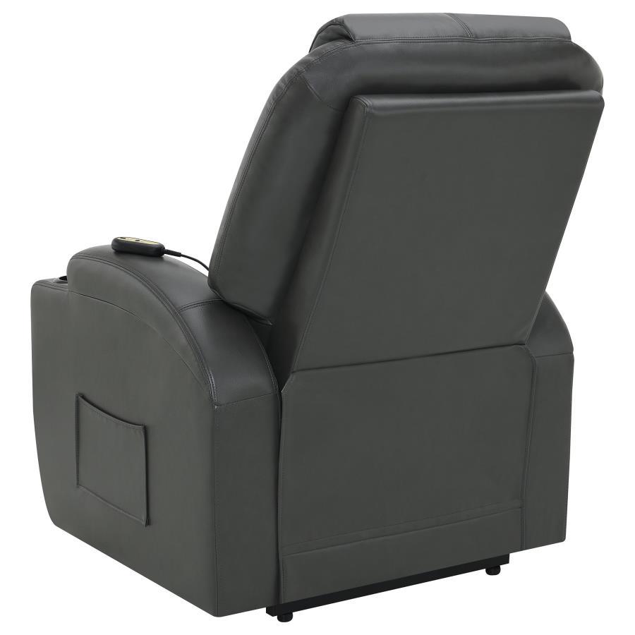 Sanger - Upholstered Power Lift Massage Recliner