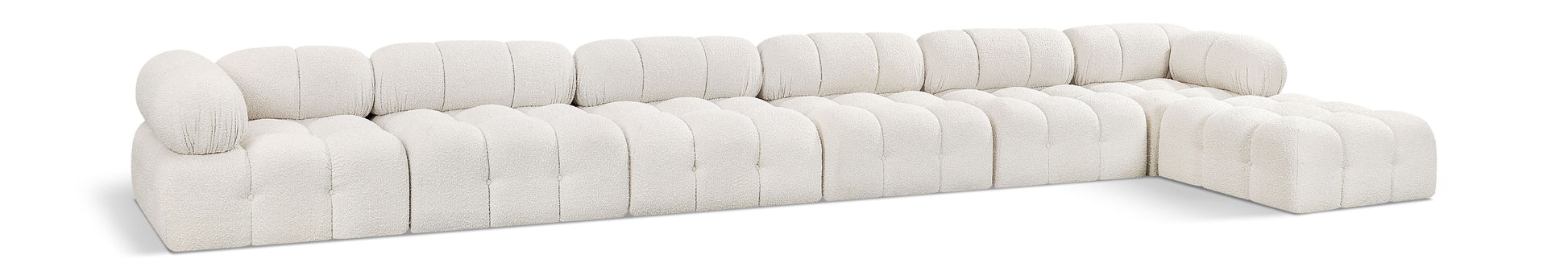 Ames - 7 Piece Boucle Fabric Modular L-Shaped Sectional