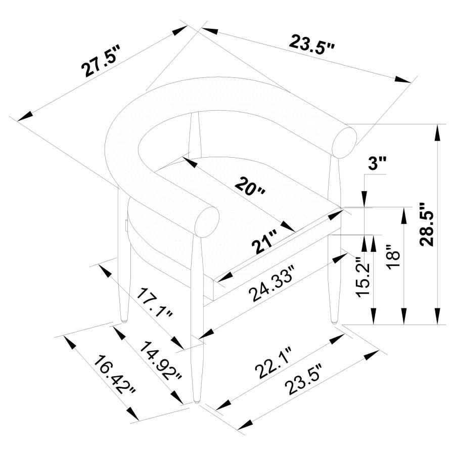 Dunmore - Boucle Upholstered Dining Arm Chair (Set of 2) - Cream