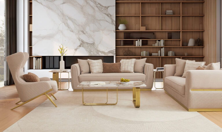 HD-3181 - Chair - Beige / Gold