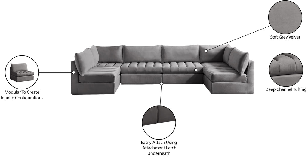 Jacob - Modular U-Shaped Sectional 6 Piece