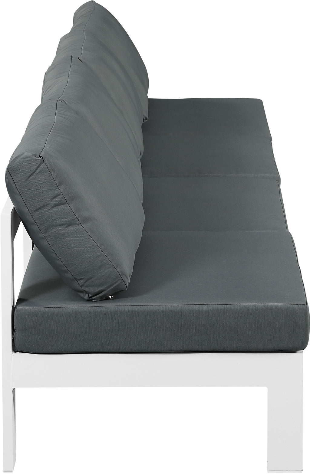 Nizuc - Outdoor Patio 4 Seat Armless Modular Sofa With White Frame