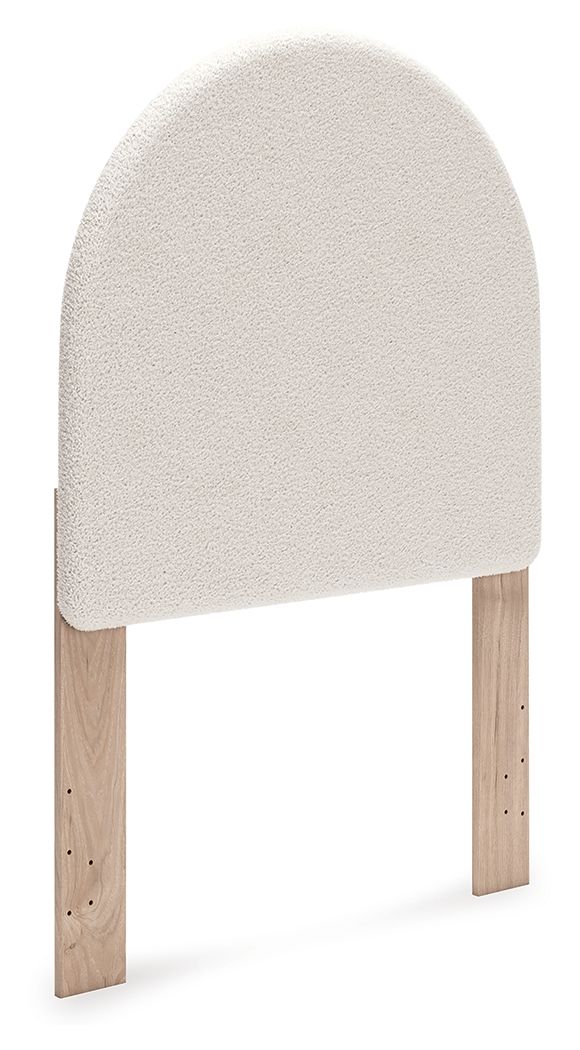 Arloster - White / Tan - Twin Upholstered Panel Headboard