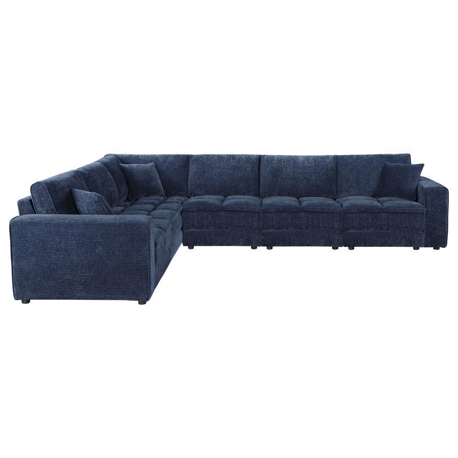 Atlantic - 6 Piece Upholstered Modular Sectional Sofa - Blue