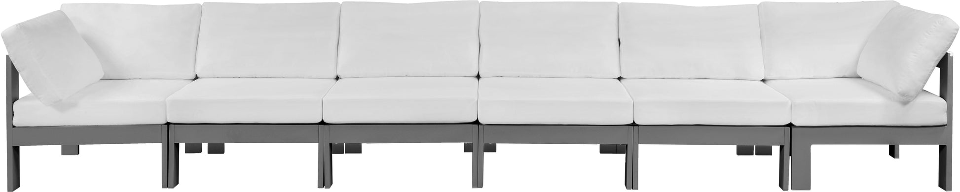 Nizuc - Outdoor Patio 6 Seat Modular Sofa With Gray Frame