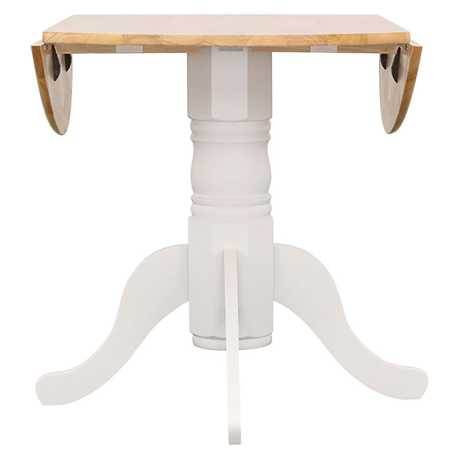 Allison - 5 Piece Round Drop Leaf Dining Table Set - White