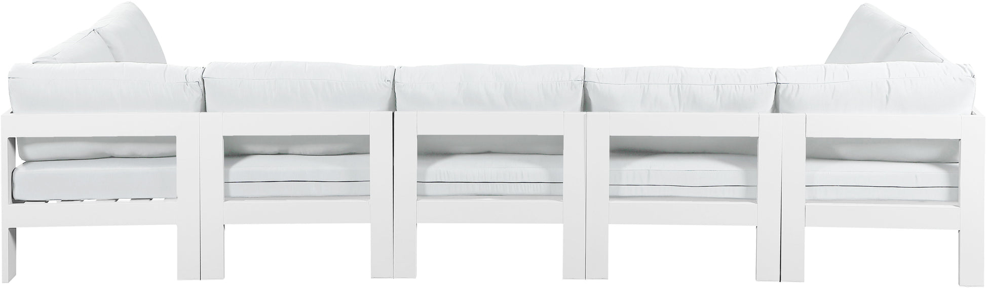Nizuc - Outdoor Patio 7 Piece Modular Sectional With White Frame