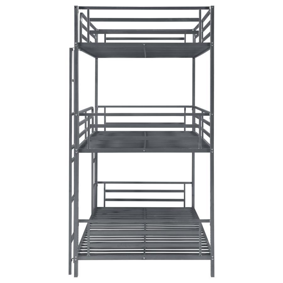 Maynard - Metal Twin Triple Bunk Bed - Gunmetal