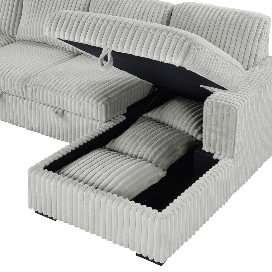 Devonshire - Sleeper Sectional Sofa Storage Chaise - Gray