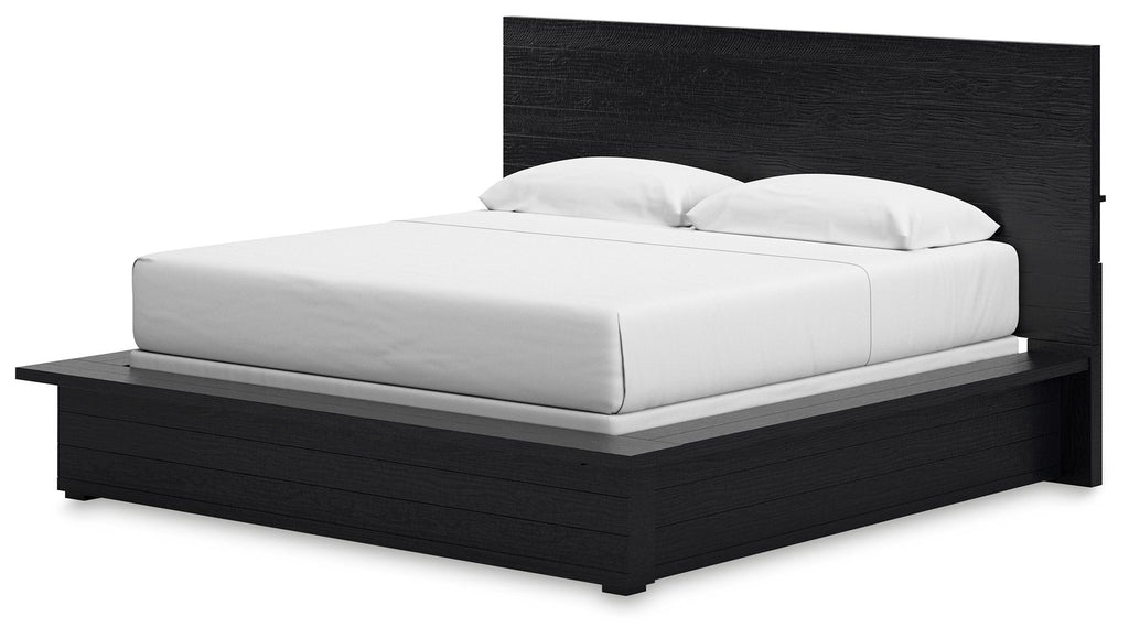 Londer - Black - King Panel Bed