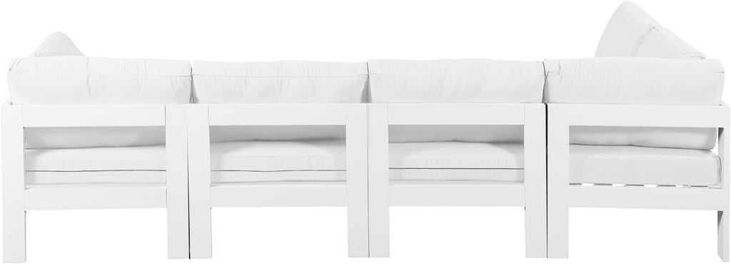 Nizuc - Outdoor Patio 5 Piece Modular Sectional With White Frame