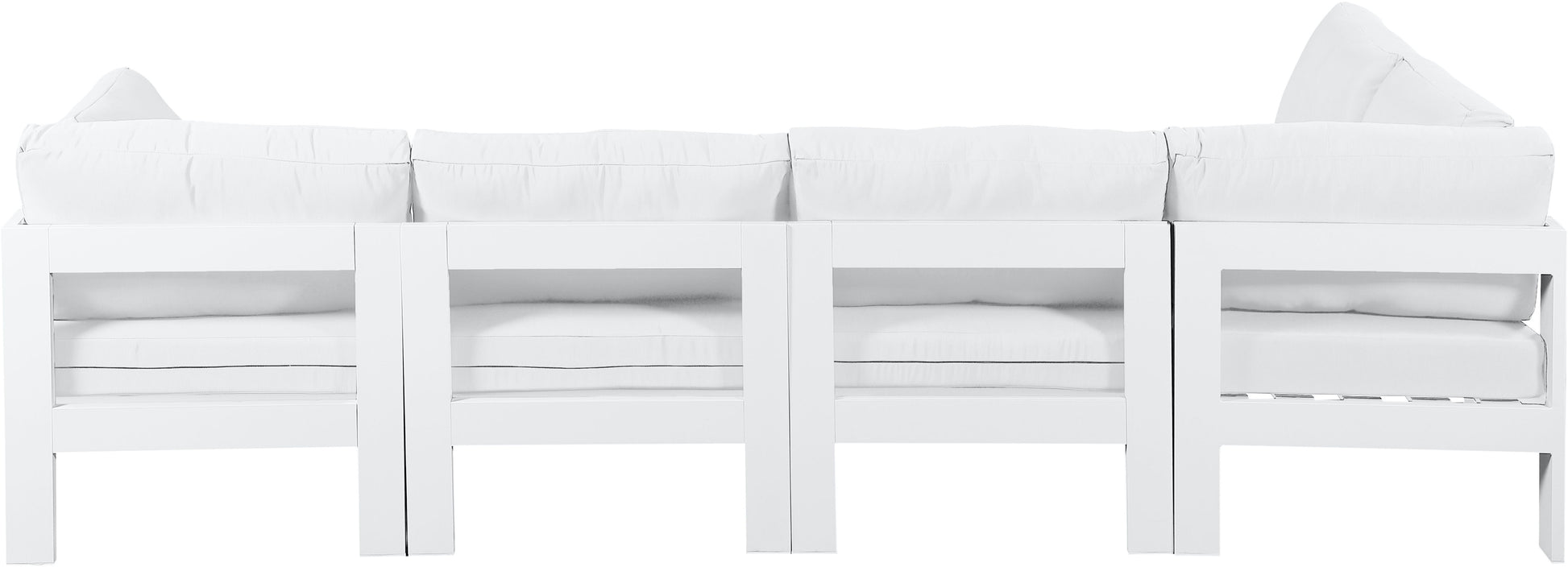 Nizuc - Outdoor Patio 5 Piece Modular Sectional With White Frame