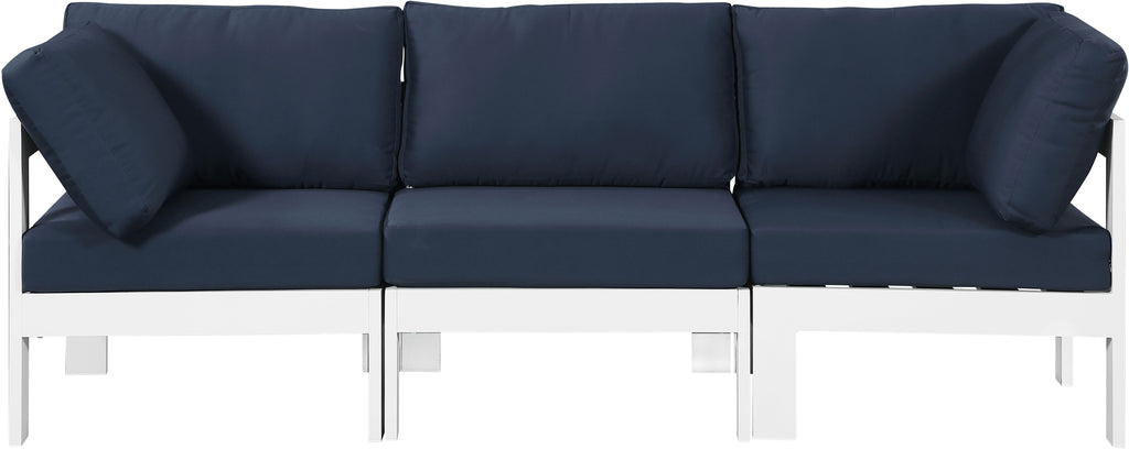 Nizuc - Outdoor Patio 3 Seat Modular Sofa With White Frame