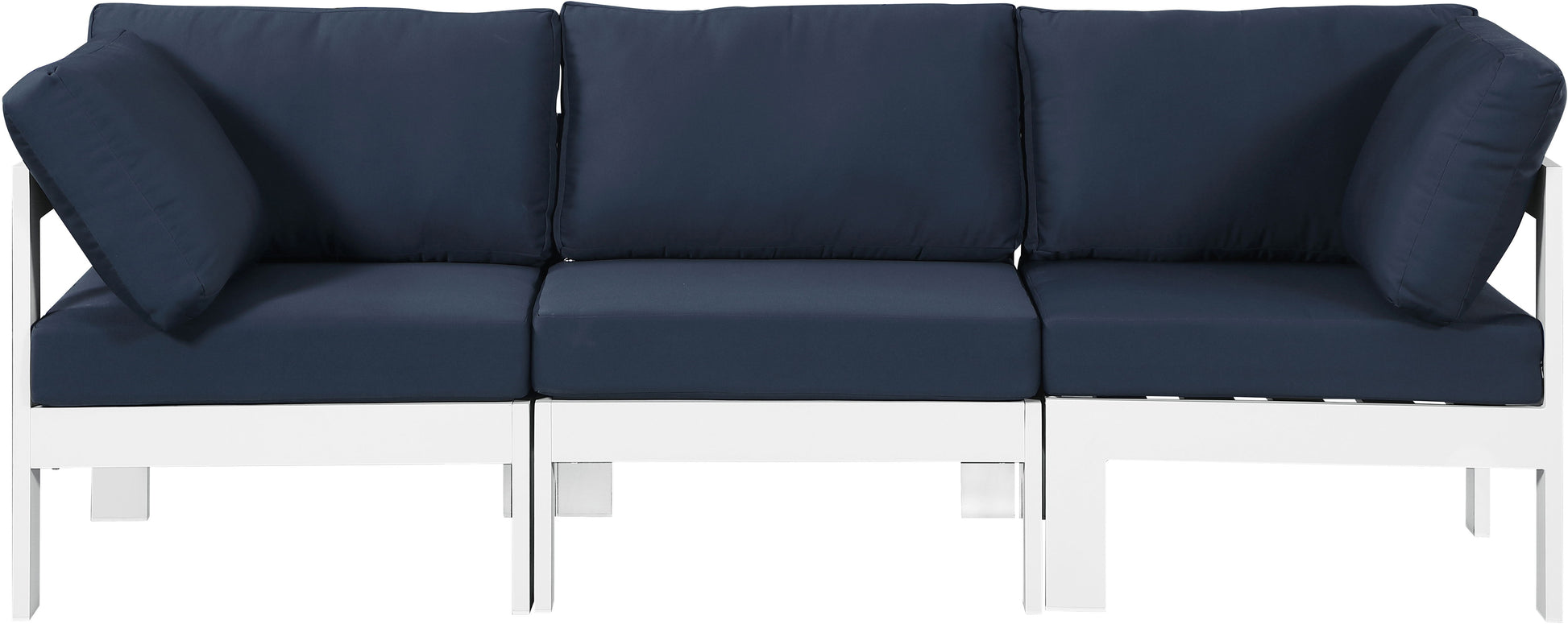 Nizuc - Outdoor Patio 3 Seat Modular Sofa With White Frame