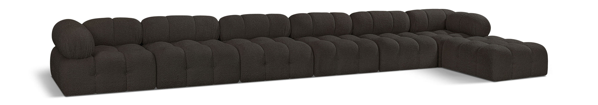 Ames - 7 Piece Boucle Fabric Modular L-Shaped Sectional