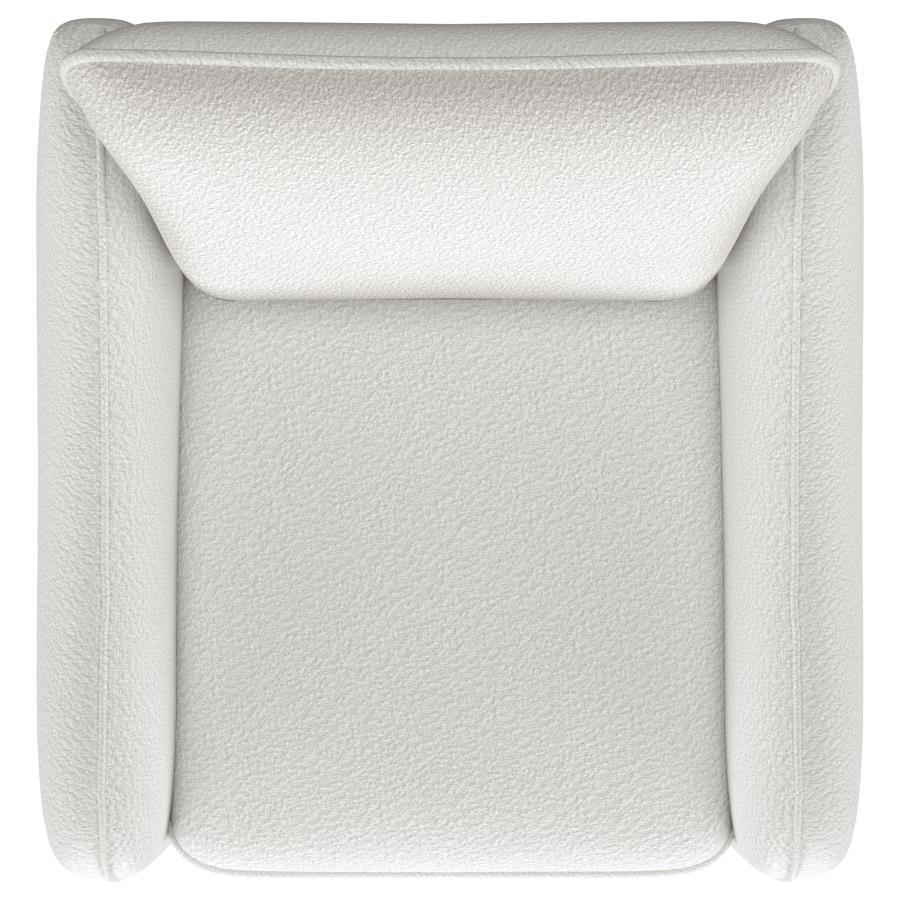 Madia - Upholstered Sloped Arm Swivel Glider Chair - Vanilla