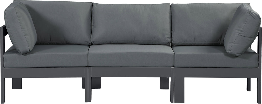 Nizuc - Outdoor Patio 3 Seat Modular Sofa With Gray Frame