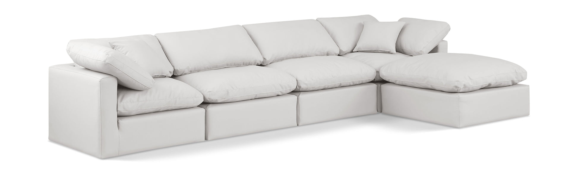 Indulge - Faux Leather 5 Piece Modular Sectional With Chaise